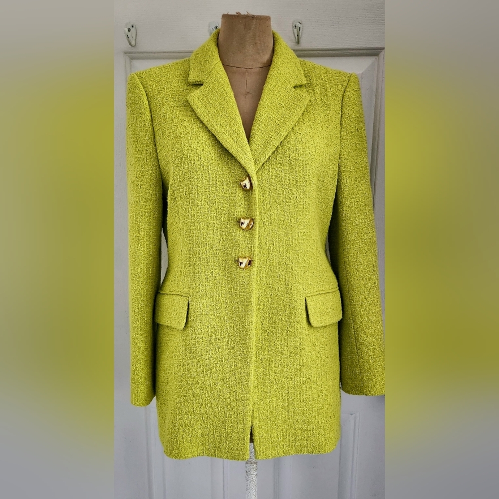 Zara chartreuse blazer